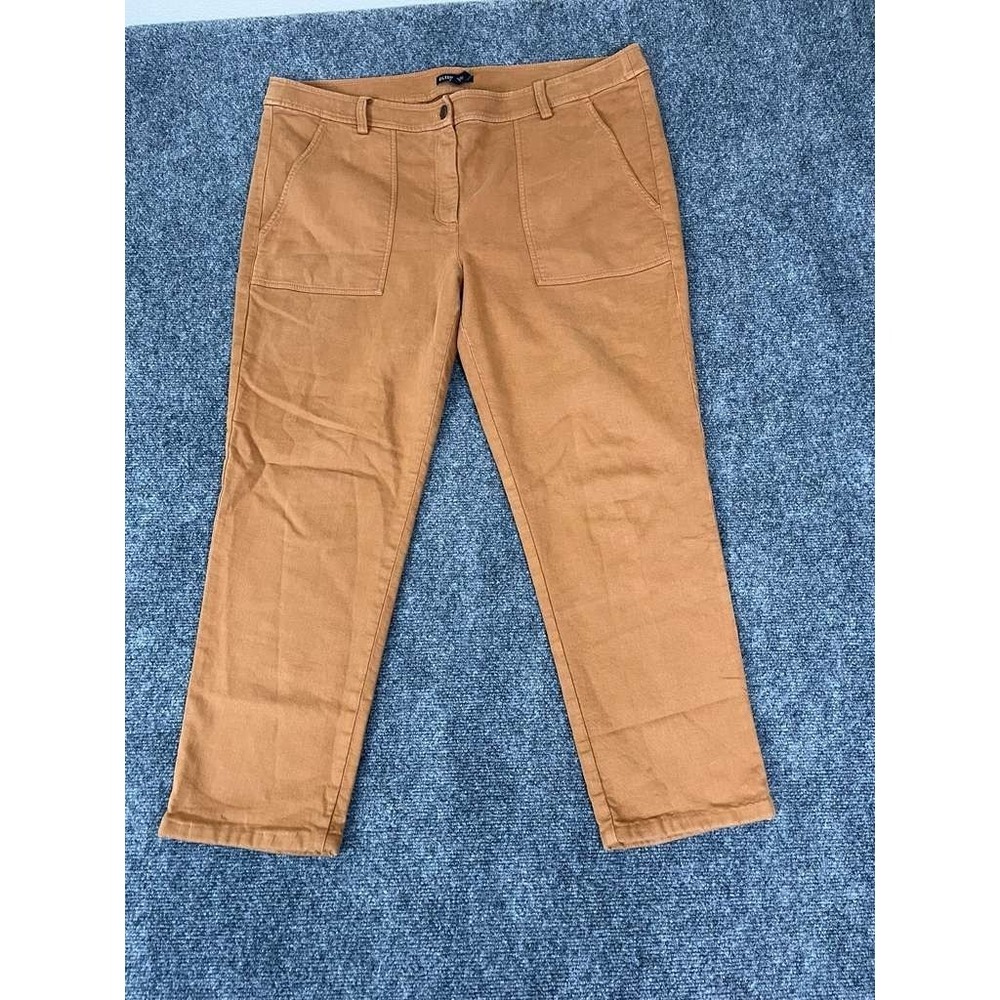Eileen Fisher Pants 16 Brown Organic Cotton Twill Ankle Chino Soft
